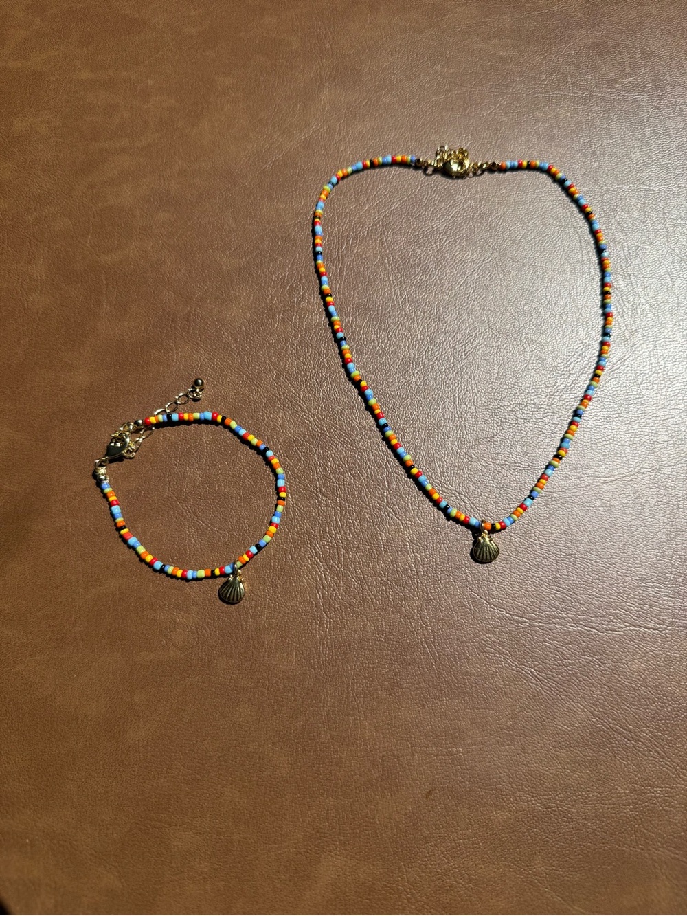 Uncommon James multicolor beaded shell necklace and bracelet set